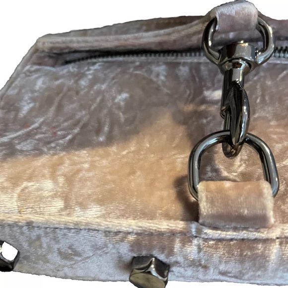 Rebecca Minkoff Suede Mini MAC Crossbody Purse Pink/Taupe Blend - Picture 12 of 16